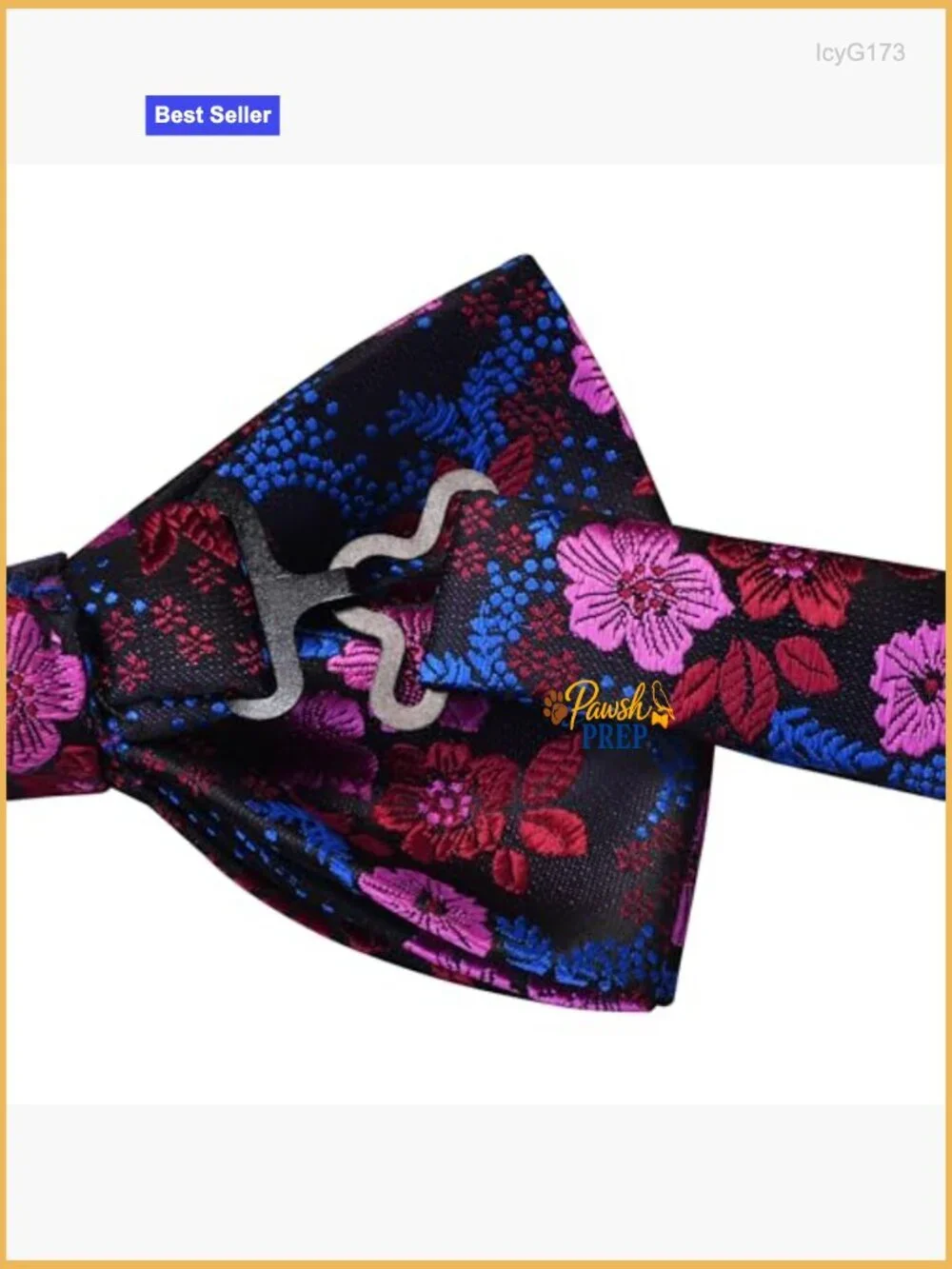 Men's Silk Blend Floral Bow Tie Set with Pocket Square & Cufflinks